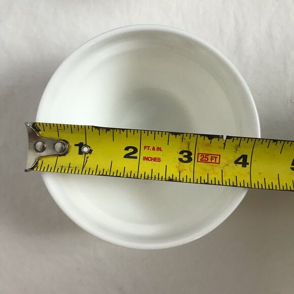 Krystallo Set of 2 Small White Milk Glass Bowls With Floral Accent Bands - Picture 6 of 7